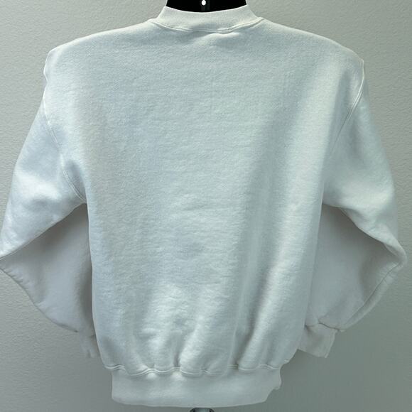Vintage 90s Trinity Shamrocks Mom Sweatshirt High School USA White Womens Medium - Picture 3 of 8